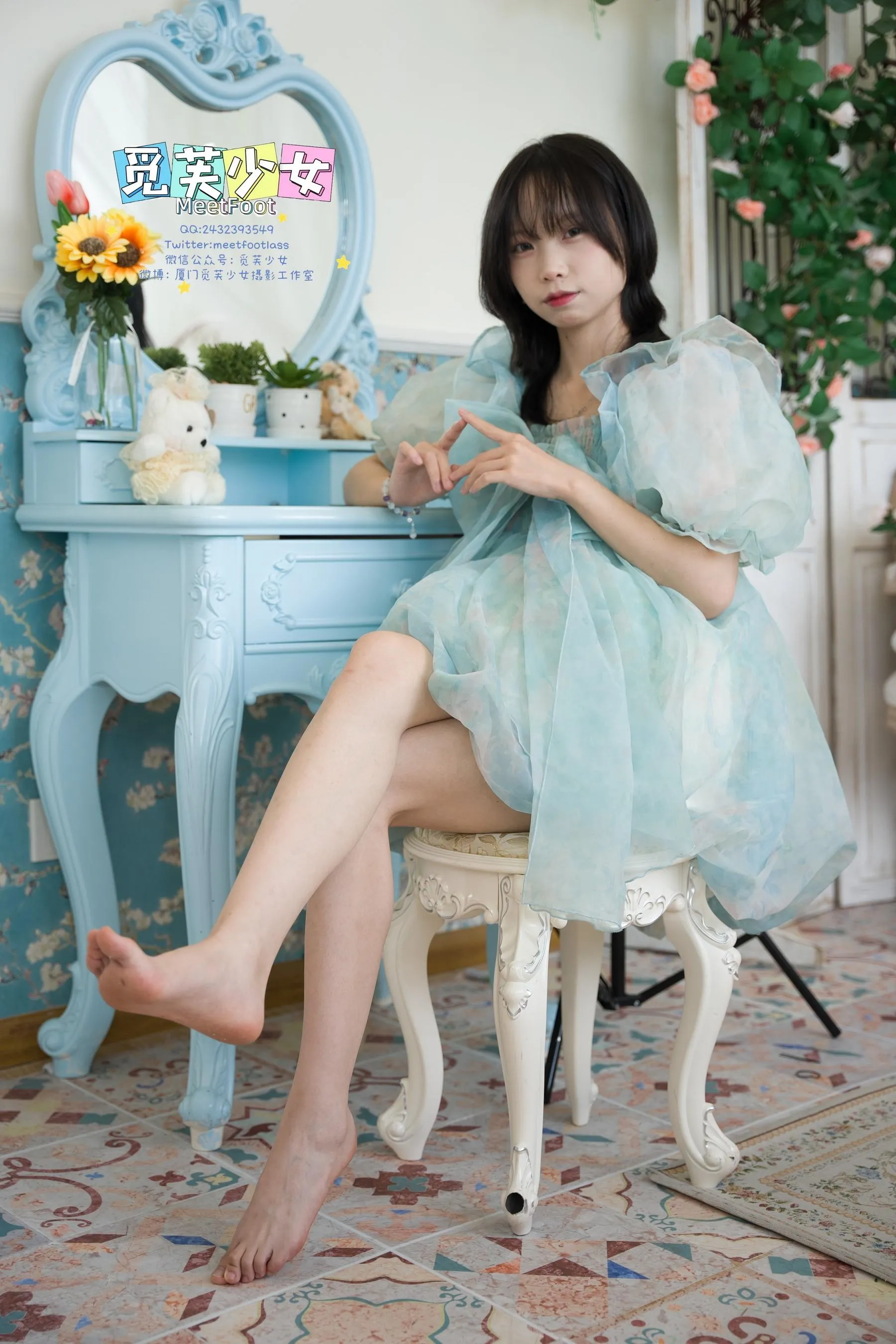 觅芙少女 NO.033 小婉-一袭蓝色纱裙构筑今晚浪漫的梦境-PIC [249P]插图5